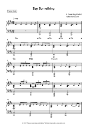 Sheet music, chords A Great Big World, Christina Aguilera - Say Something