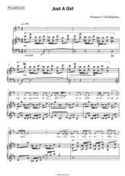 Sheet music, chords Florence + The Machine - Just A Girl