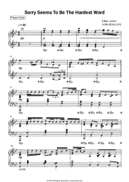 Sheet music, chords Elton John - Sorry Seems to be the Hardest Word