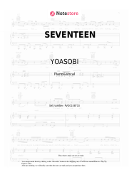 Sheet music, chords YOASOBI - SEVENTEEN