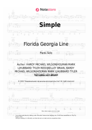 Sheet music, chords Florida Georgia Line - Simple
