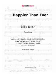 Sheet music, chords Billie Eilish - Happier Than Ever