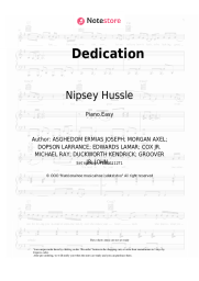 Sheet music, chords Nipsey Hussle, Kendrick Lamar - Dedication 