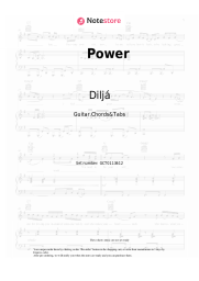Sheet music, chords Diljá - Power