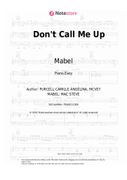 Sheet music, chords Mabel - Don't Call Me Up