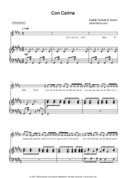 Sheet music, chords Daddy Yankee, Snow - Con Calma
