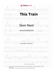 Sheet music, chords Dean Reed - This Train