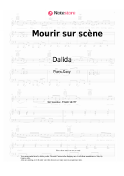 Sheet music, chords Dalida - Mourir sur scène