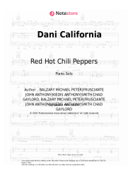 Sheet music, chords Red Hot Chili Peppers - Dani California