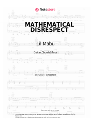 Sheet music, chords Lil Mabu - MATHEMATICAL DISRESPECT