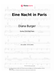 Sheet music, chords Diana Burger - Eine Nacht in Paris