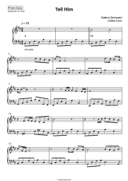 Sheet music, chords Barbra Streisand, Celine Dion - Tell Him