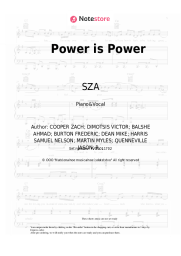 Sheet music, chords SZA, The Weeknd, Travis Scott - Power is Power