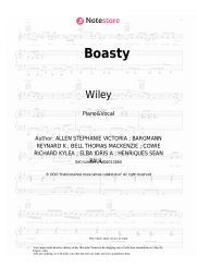 Sheet music, chords Wiley, Sean Paul, Stefflon Don, Idris Elba - Boasty