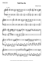 Sheet music, chords Nathan Evans - Told You So