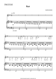 Sheet music, chords Leona Lewis - Run