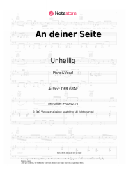 Sheet music, chords Unheilig - An deiner Seite