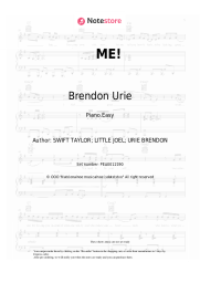 Sheet music, chords Brendon Urie - ME!