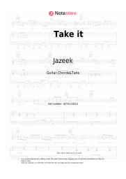 Sheet music, chords Jazeek - Take it