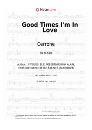 Sheet music, chords Cerrone, Adjäna - Good Times I'm In Love