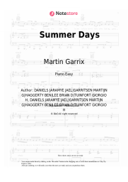 Sheet music, chords Martin Garrix, Macklemore, Fall Out Boy - Summer Days
