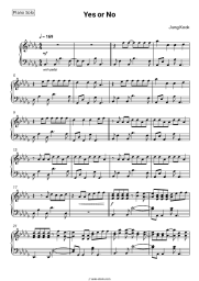 Sheet music, chords Jung Kook - Yes or No