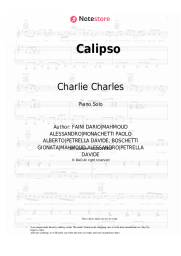 Sheet music, chords Charlie Charles, Sfera Ebbasta, Mahmood, Fabri Fibra - Calipso