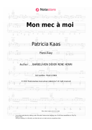 Sheet music, chords Patricia Kaas - Mon mec à moi