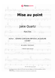 Sheet music, chords Jakie Quartz - Mise au point