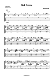 Sheet music, chords Noah Kahan - Stick Season