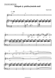 Sheet music, chords Karel Gott - Kdepak ty ptacku hnizdo mas