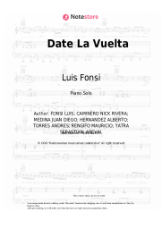 Sheet music, chords Luis Fonsi, Sebastian Yatra, Nicky Jam - Date La Vuelta
