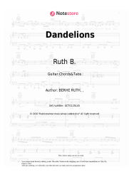 Sheet music, chords Ruth B. - Dandelions