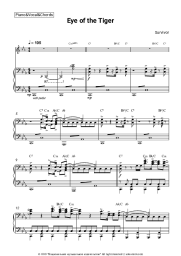 Sheet music, chords Survivor - Eye of the Tiger