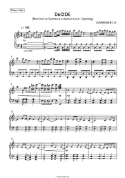 Sheet music, chords SUMMONERS 2+ - DeCIDE (How Not to Summon a Demon Lord - Opening)