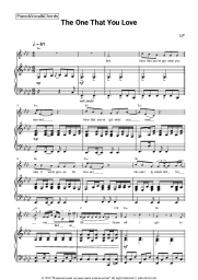 Sheet music, chords LP - The One That You Love