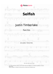 Sheet music, chords Justin Timberlake - Selfish