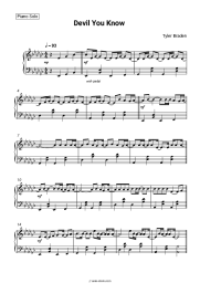 Sheet music, chords Tyler Braden - Devil You Know