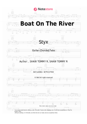 Sheet music, chords Styx - Boat On The River