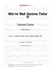 Sheet music, chords Twisted Sister - We're Not Gonna Take it