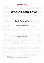 Sheet music, chords Led Zeppelin - Whole Lotta Love