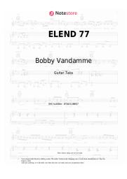 Sheet music, chords Bobby Vandamme - ELEND 77