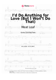 Sheet music, chords Meat Loaf - I’d Do Anything for Love (But I Won’t Do That)