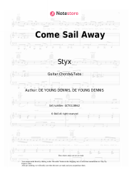 Sheet music, chords Styx - Come Sail Away