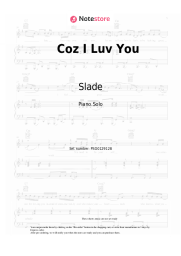 Sheet music, chords Slade - Coz I Luv You
