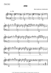 Sheet music, chords Ella Henderson, Rudimental - Alibi 