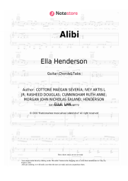 Sheet music, chords Ella Henderson, Rudimental - Alibi 