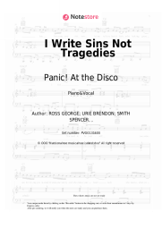 Sheet music, chords Panic! At the Disco - I Write Sins Not Tragedies