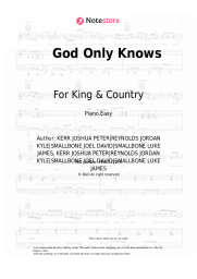 Sheet music, chords For King & Country - God Only Knows