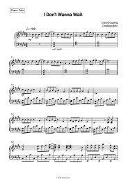 Sheet music, chords David Guetta, OneRepublic - I Don't Wanna Wait